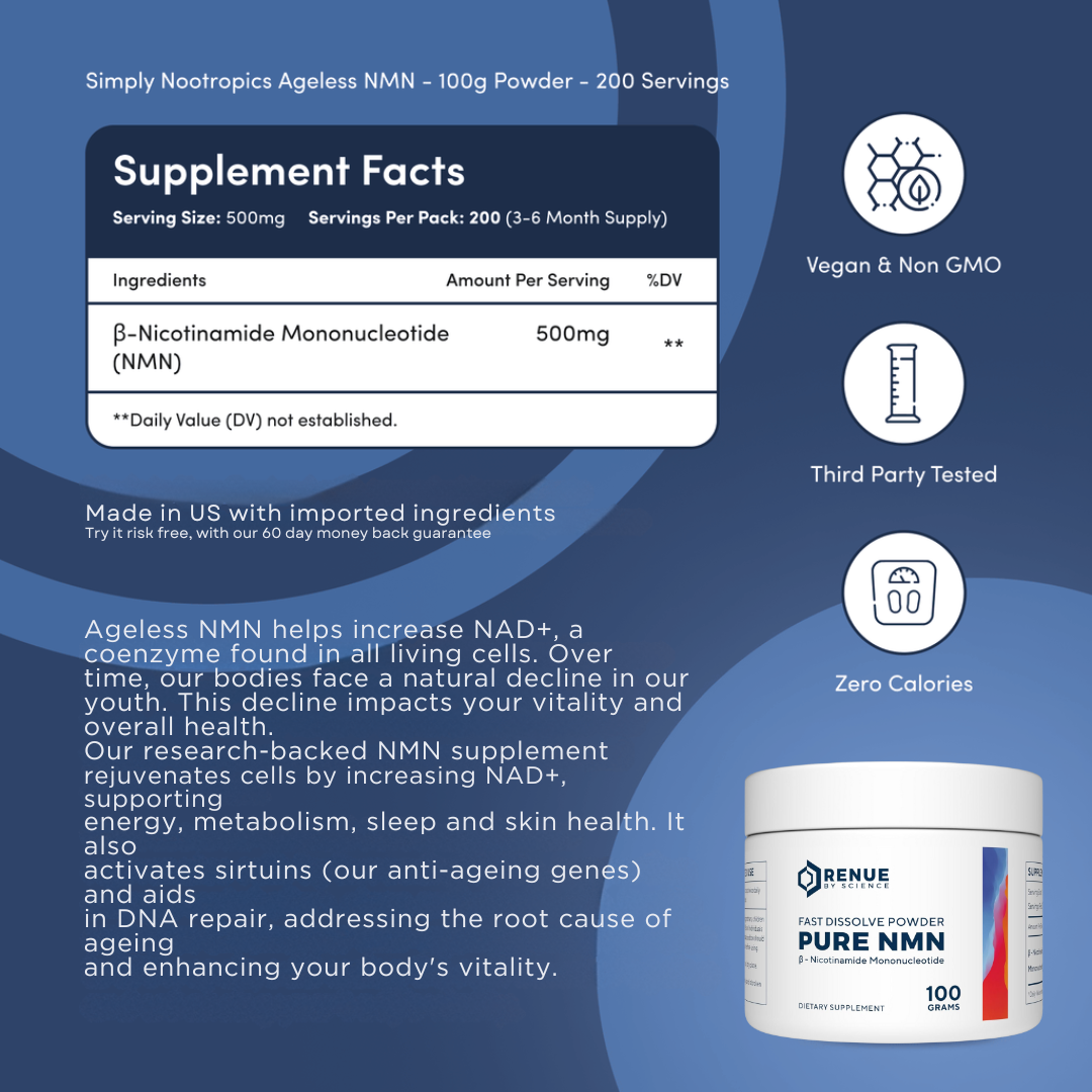 HomeVibesy® Pure NMN Powder (100g)