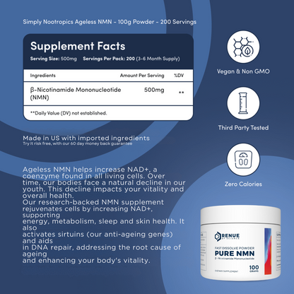 HomeVibesy® Pure NMN Powder (100g)